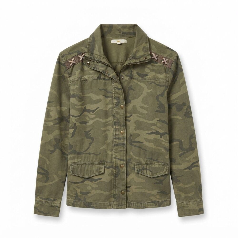 Gilded Intent Green Camo Utility Jacket Size S Laced Shoulder Details Y2K Grunge